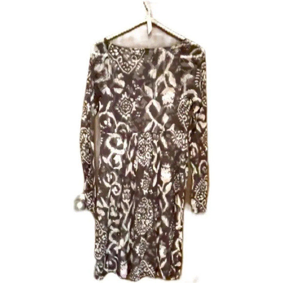 INC. International Concepts Petite EUC Brown and White w/ Sheer sleeve - Picture 2 of 6